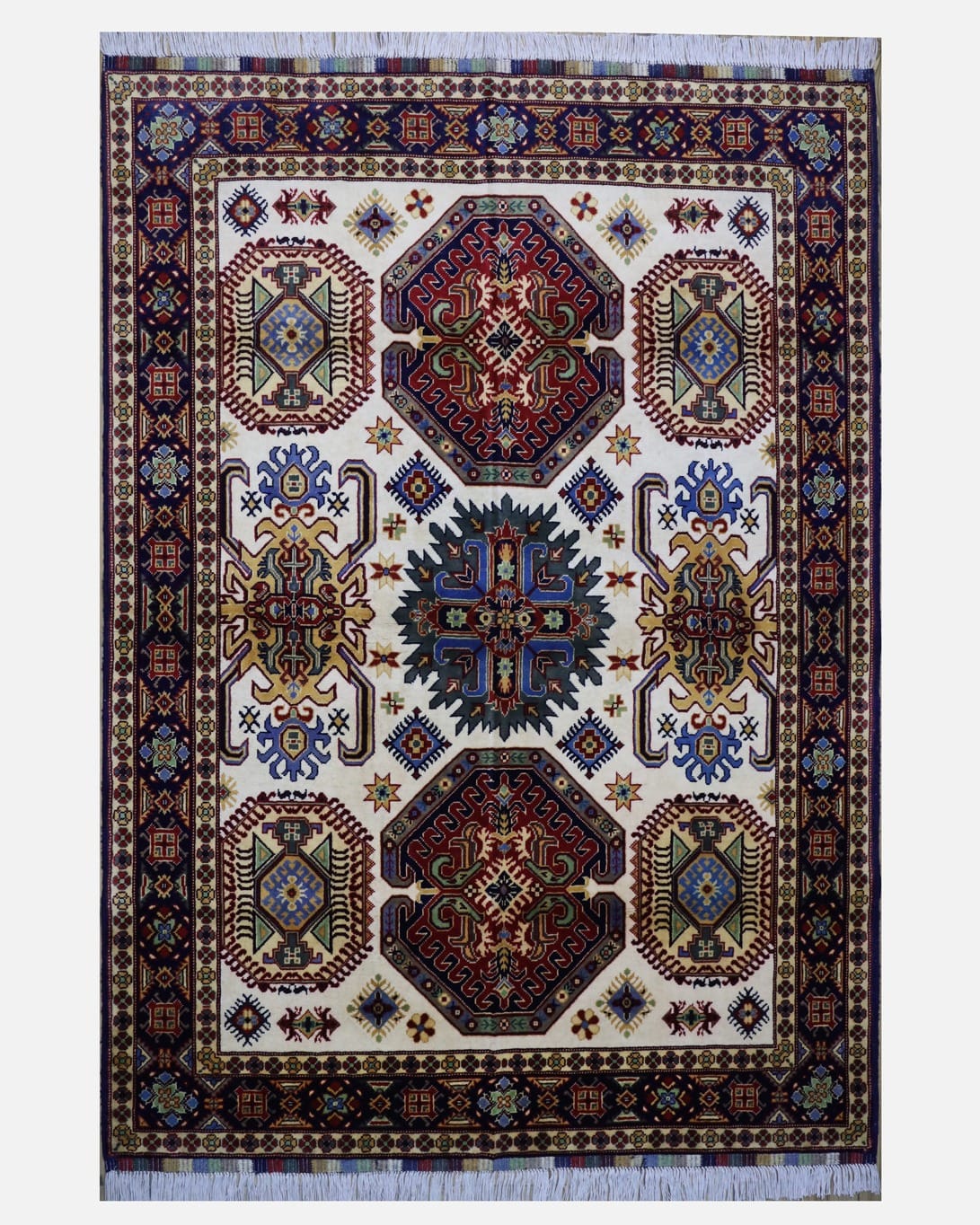 Handmade Kazak Design Carpet Wool Rug 2