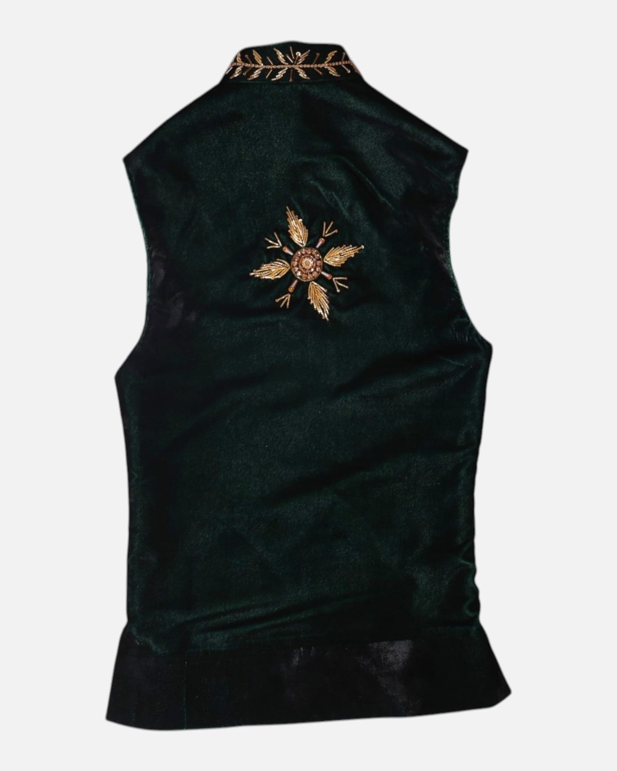 Dark Green Waistcoat Selma Doz Velvet Waskat Aseel 4
