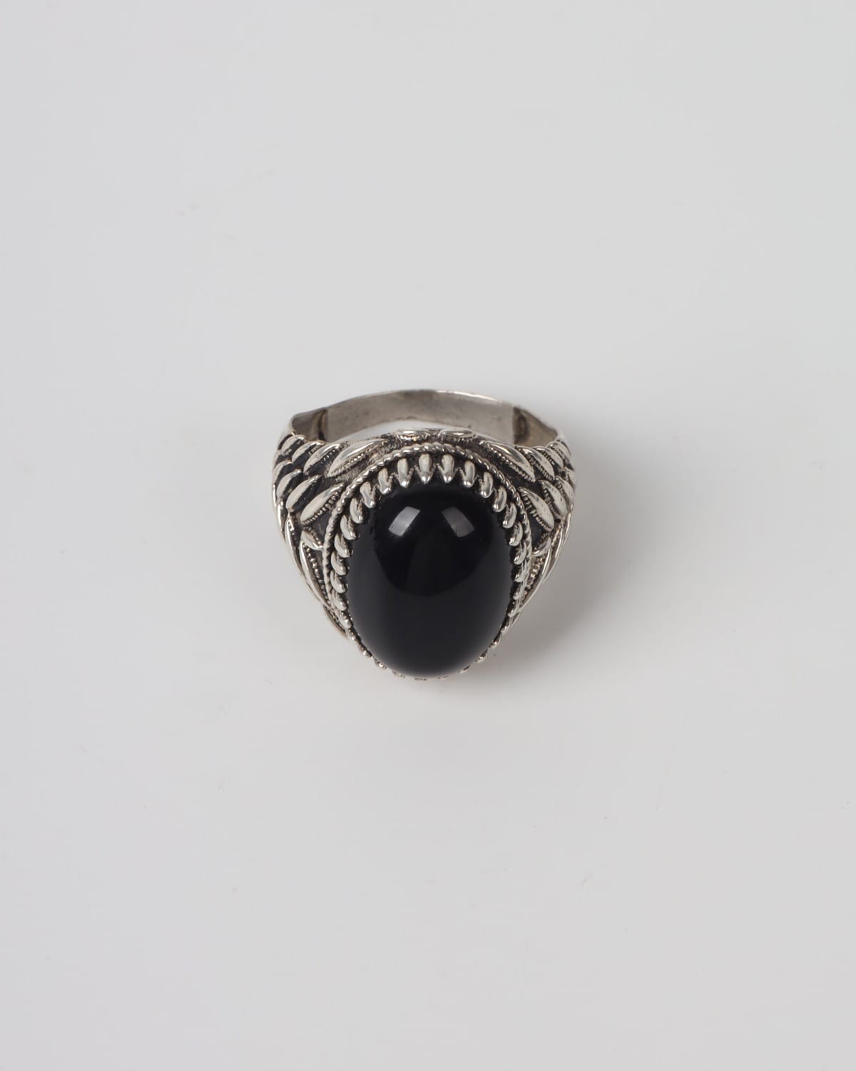 Black Agate Men’s Silver Ring 3
