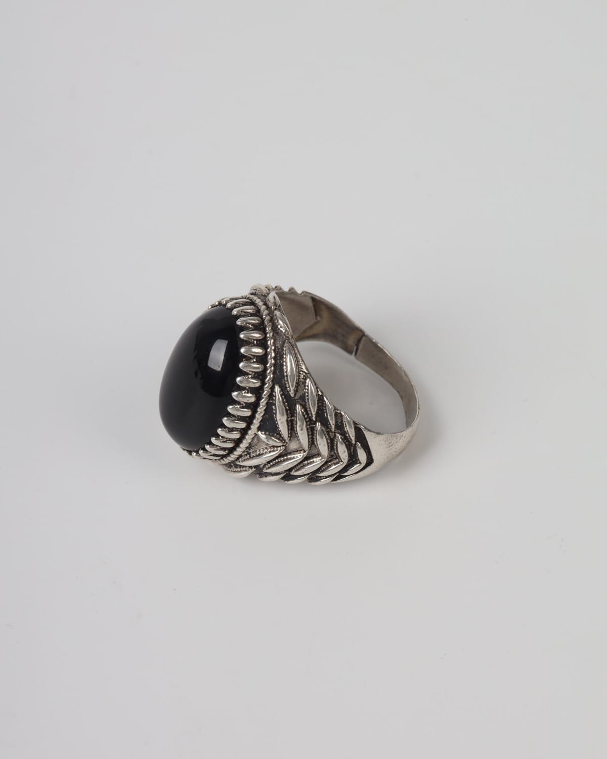 Black Agate Men’s Silver Ring 4