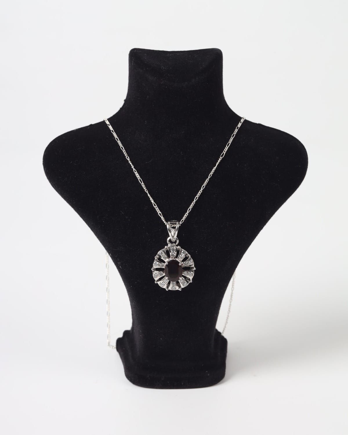 Deep Red Garnet Sterling Silver Necklace 2