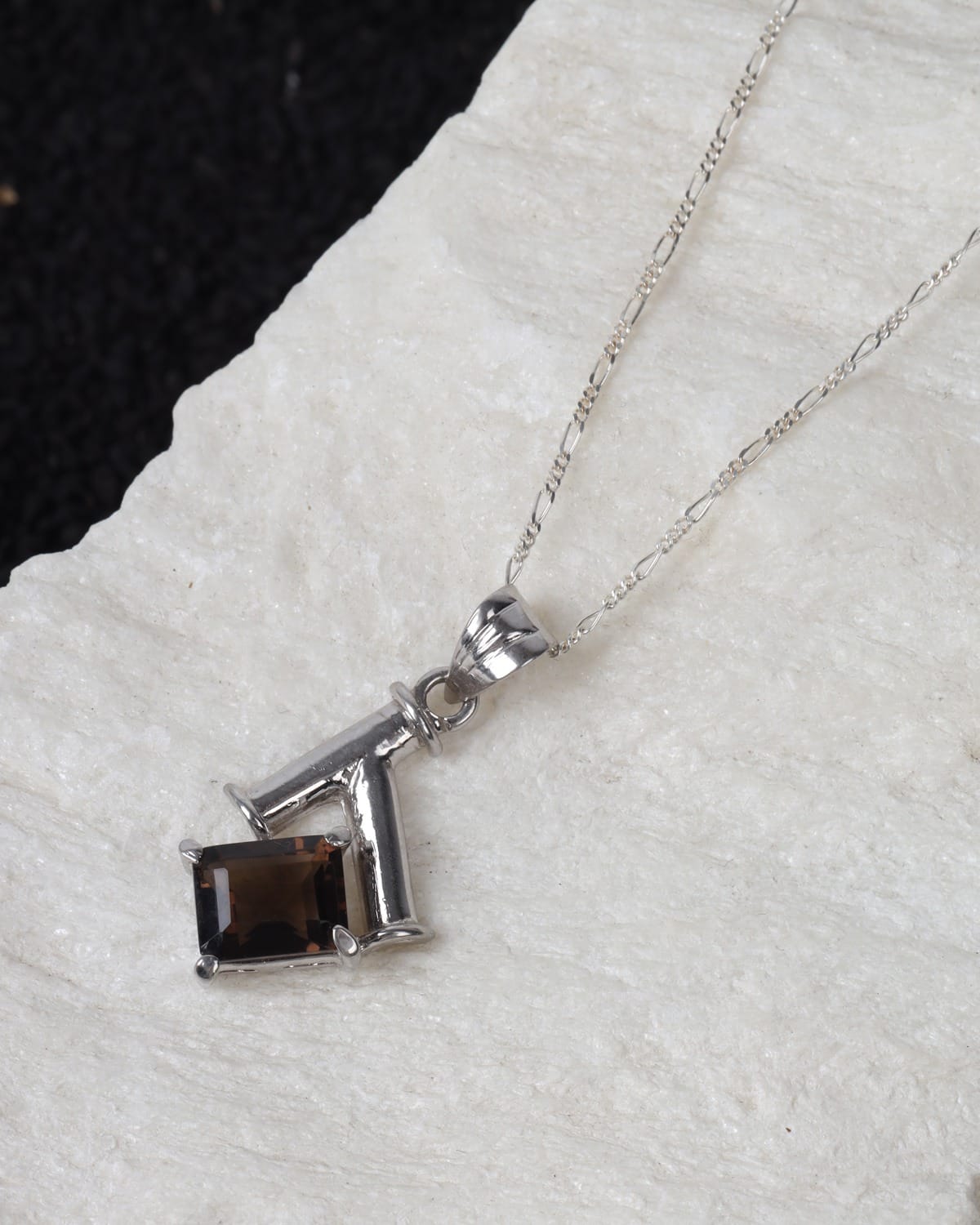 Midnight Black Agate Sterling Silver Necklace 2
