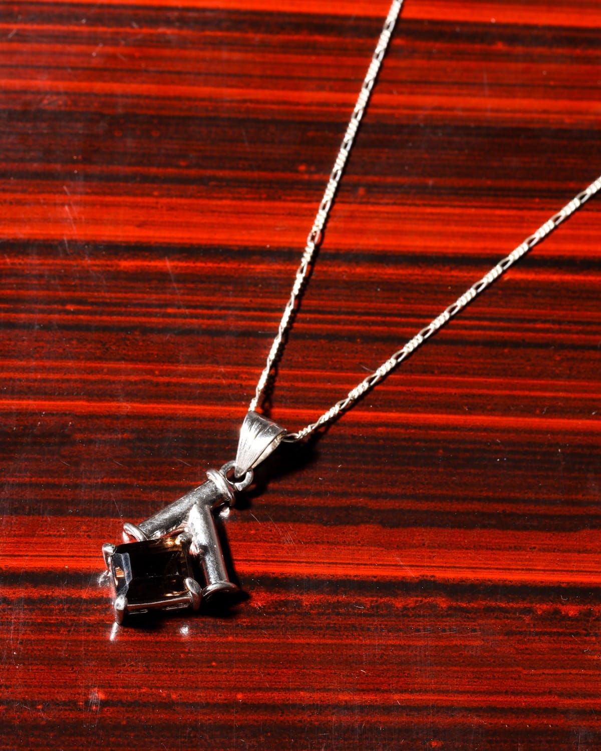 Midnight Black Agate Sterling Silver Necklace 4