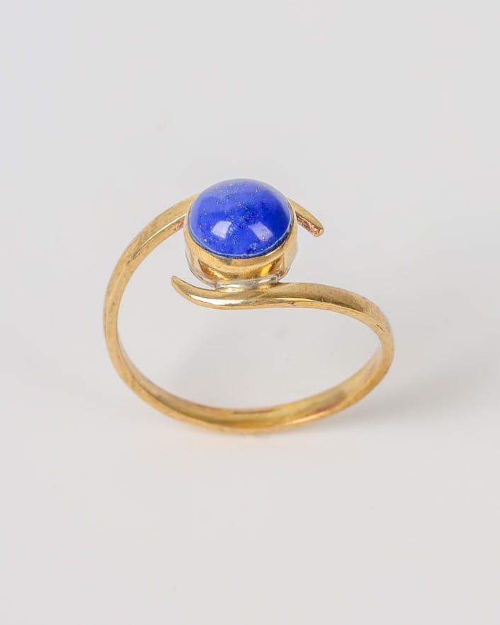 Blue Lapis Lazuli Brass Women’s Ring 4