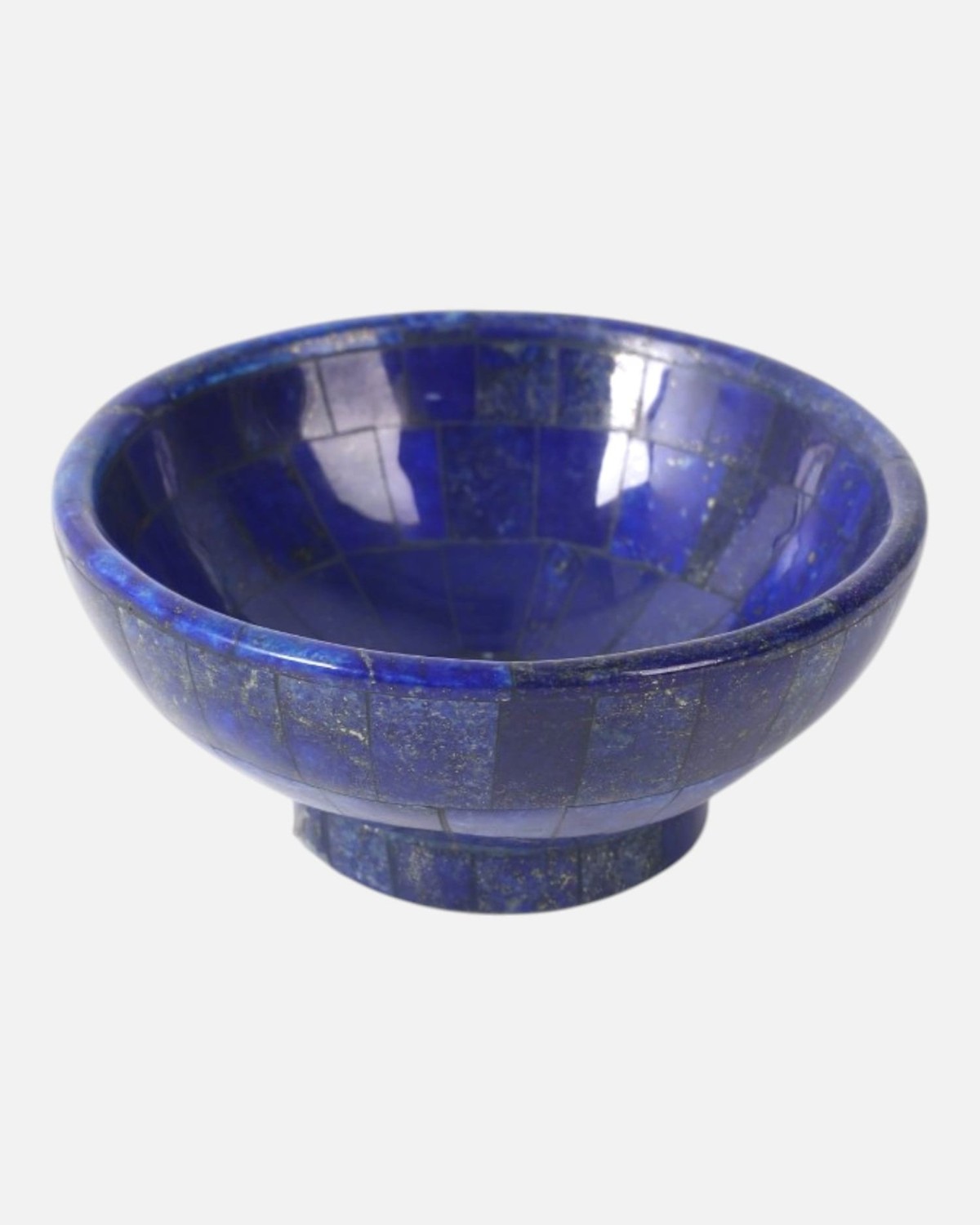 Small Lapis Stone Bowl Handmade Blue Mosaic 1