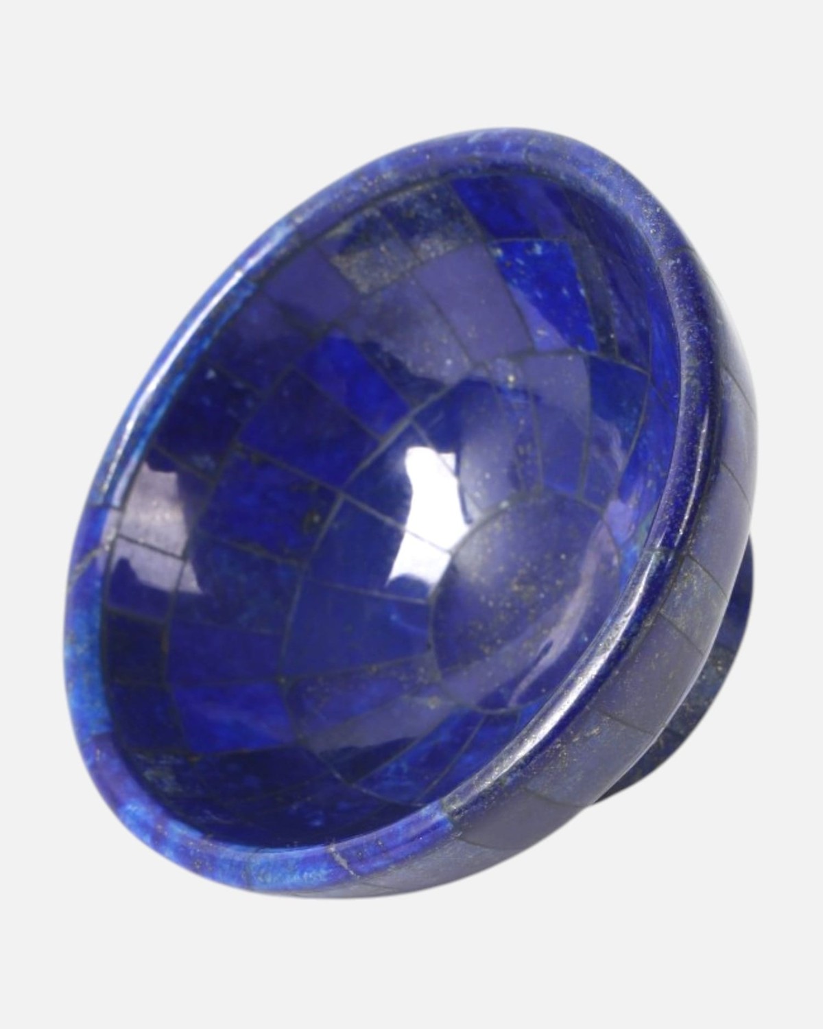 Small Lapis Stone Bowl Handmade Blue Mosaic 4