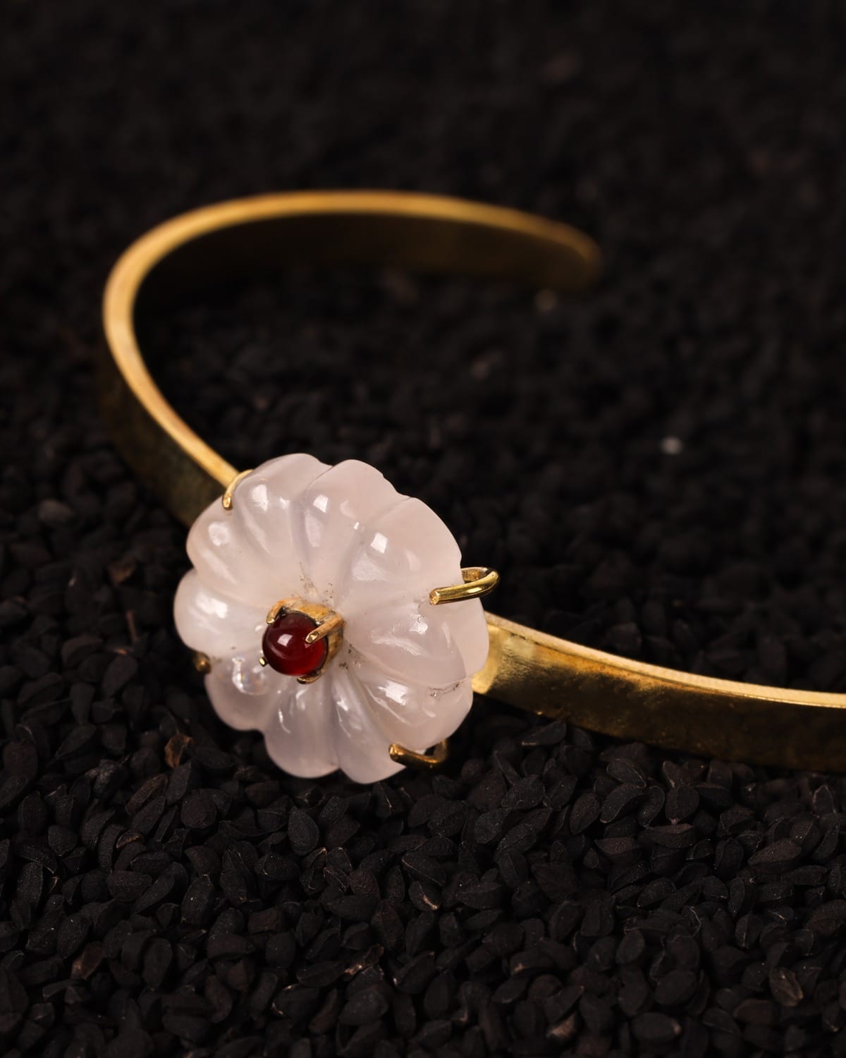 Rose Quartz Bracelet in Brass 1
