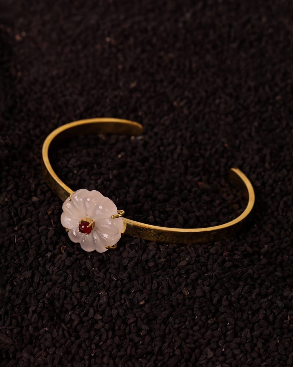 Rose Quartz Bracelet in Brass 4