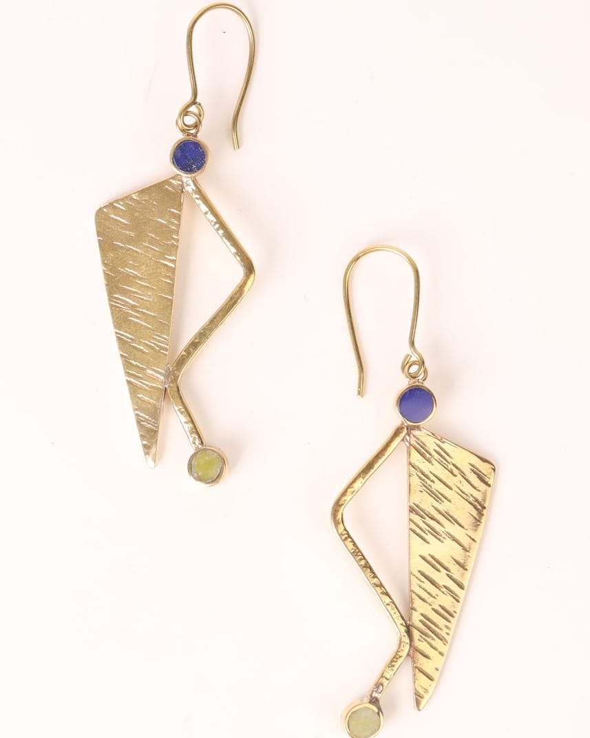 Textured Triangle Earrings 1