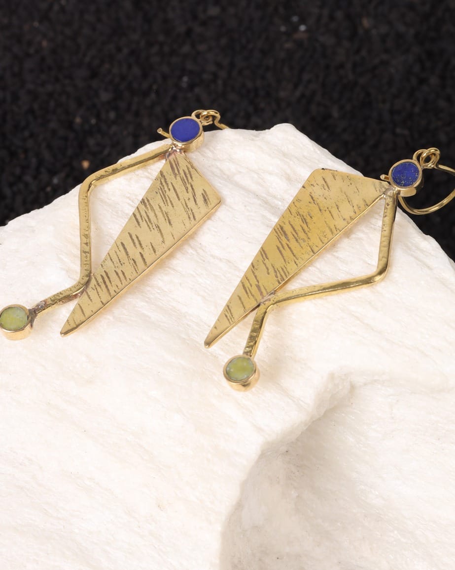 Textured Triangle Earrings 4