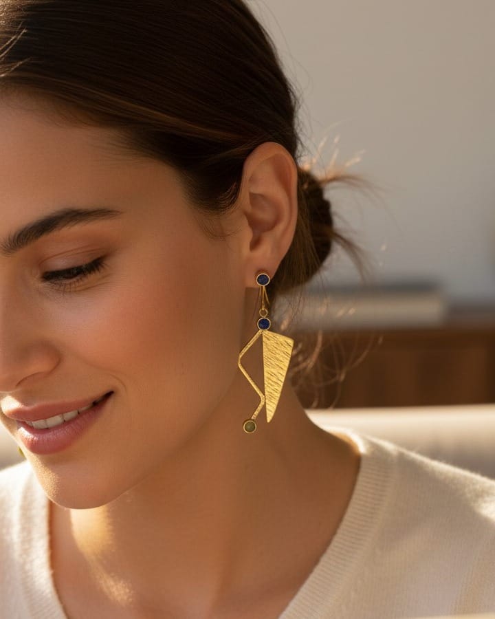 Textured Triangle Earrings 5