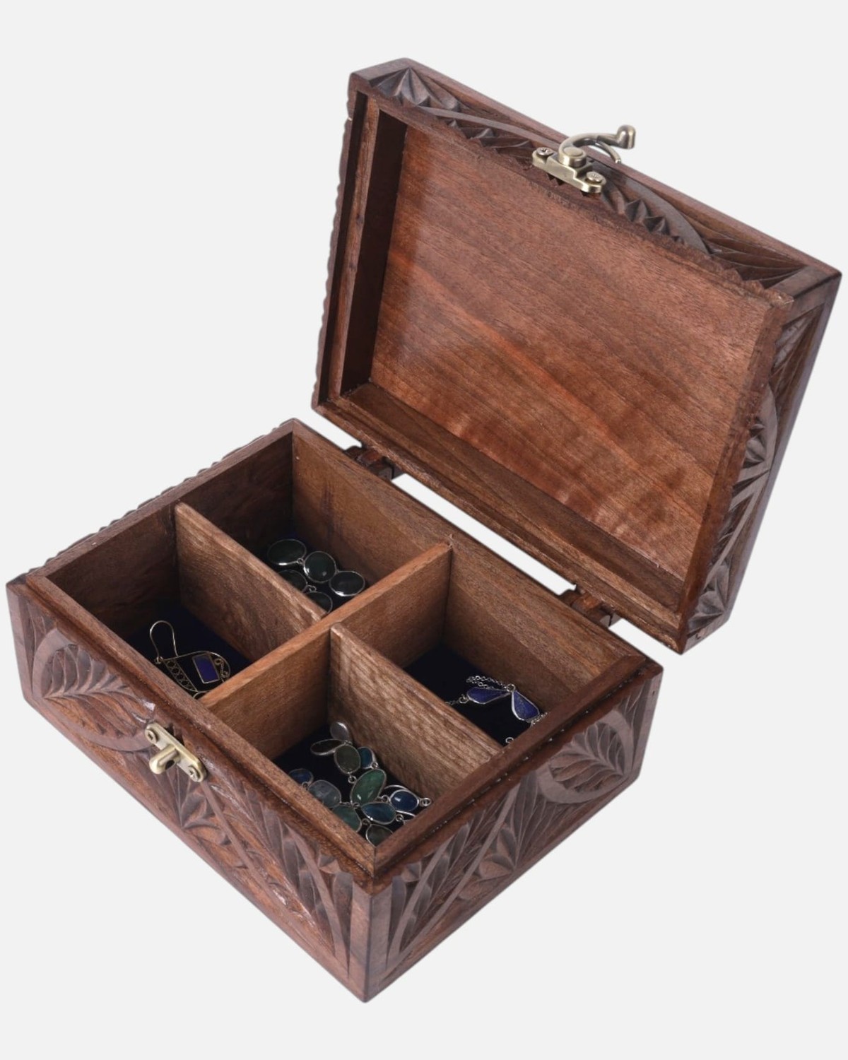 Afghan Wooden Jewelry Box – Four Woods Finish 1