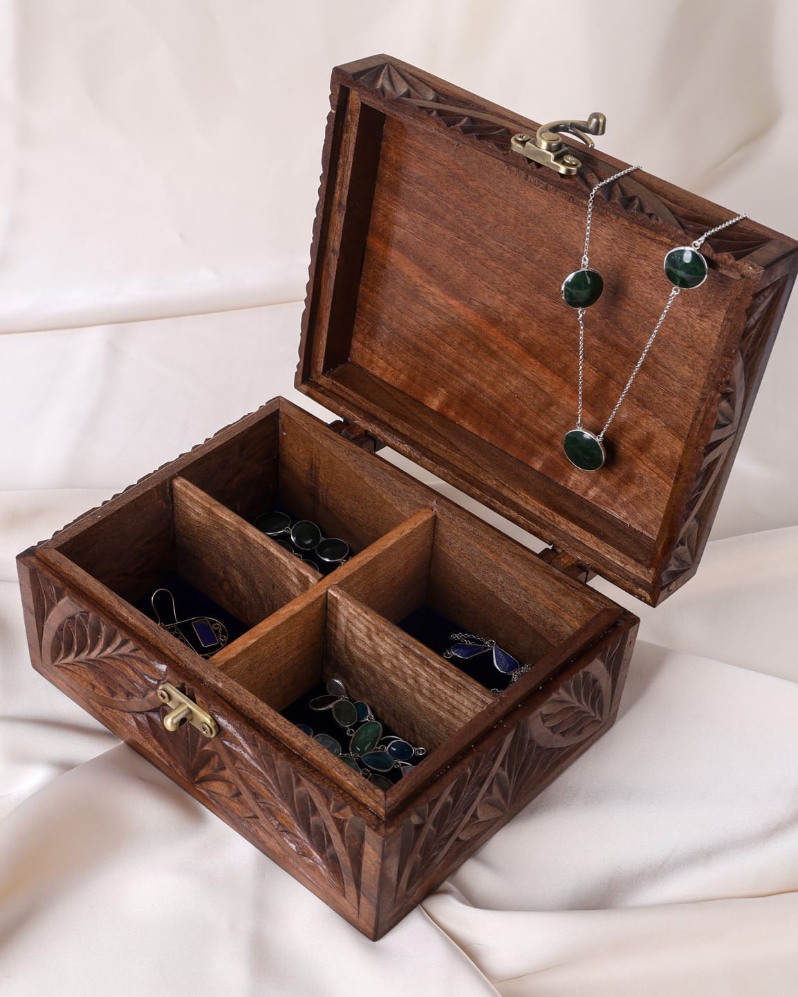 Afghan Wooden Jewelry Box – Four Woods Finish 6