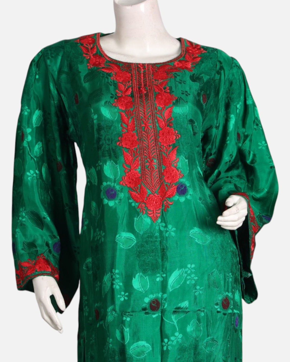 Floral Embroidered Velvet Dress 1