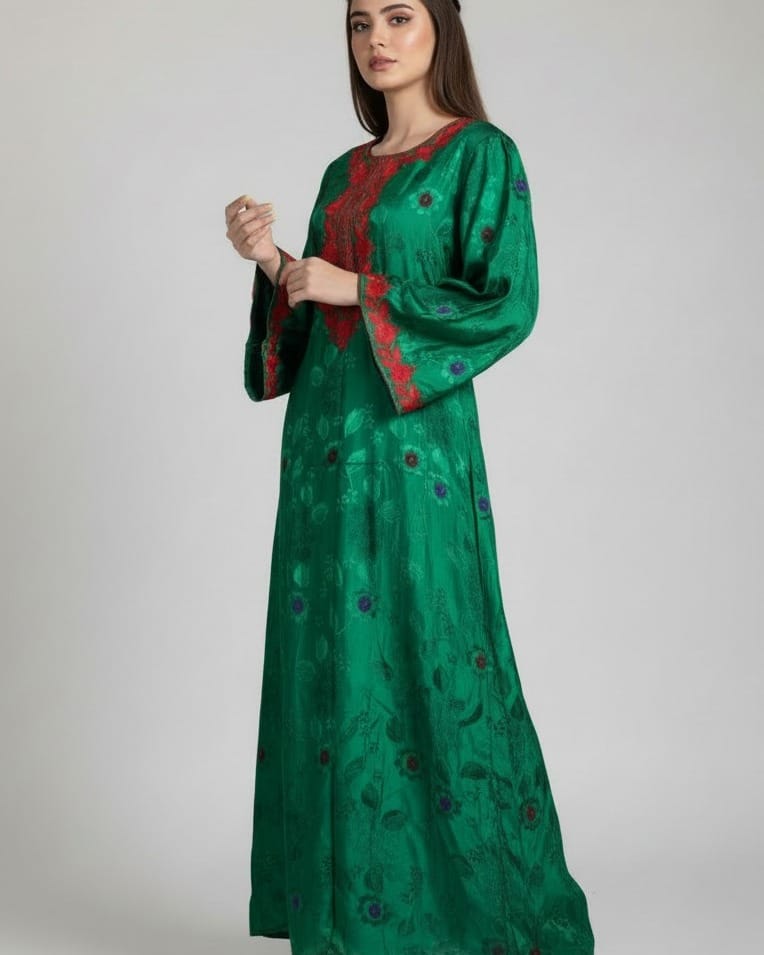 Floral Embroidered Velvet Dress 5