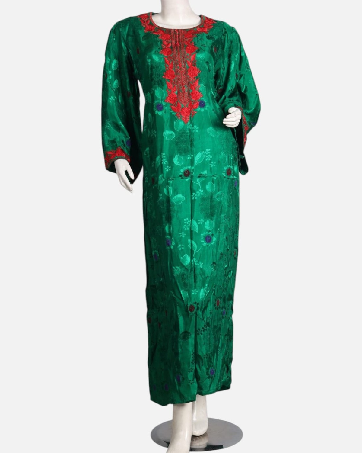 Floral Embroidered Velvet Dress 6