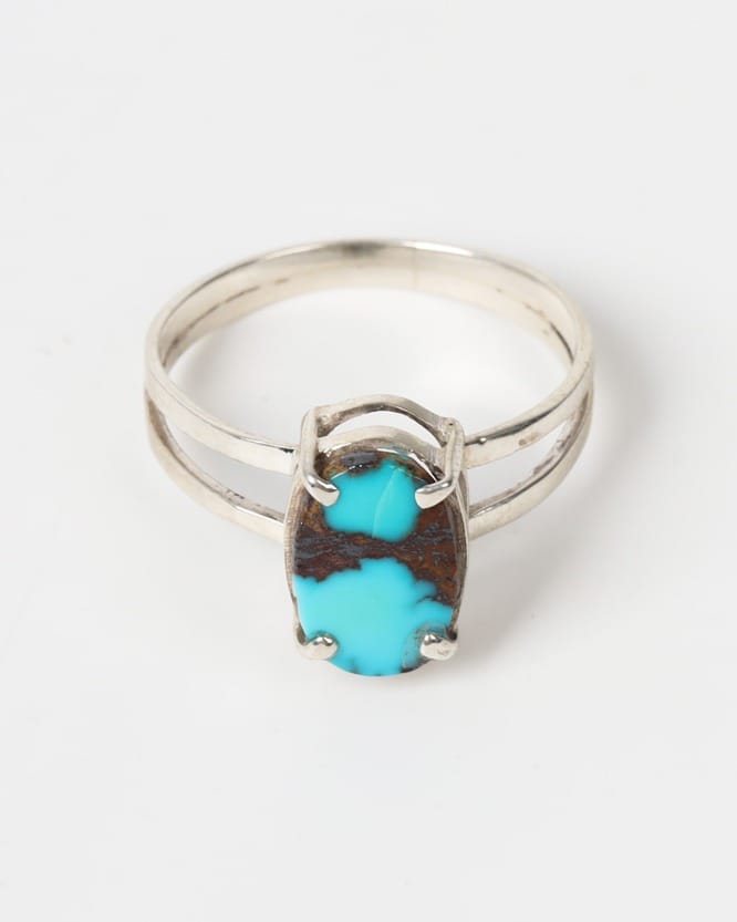 Feeroza Sky Blue Turquoise Silver Ring 2