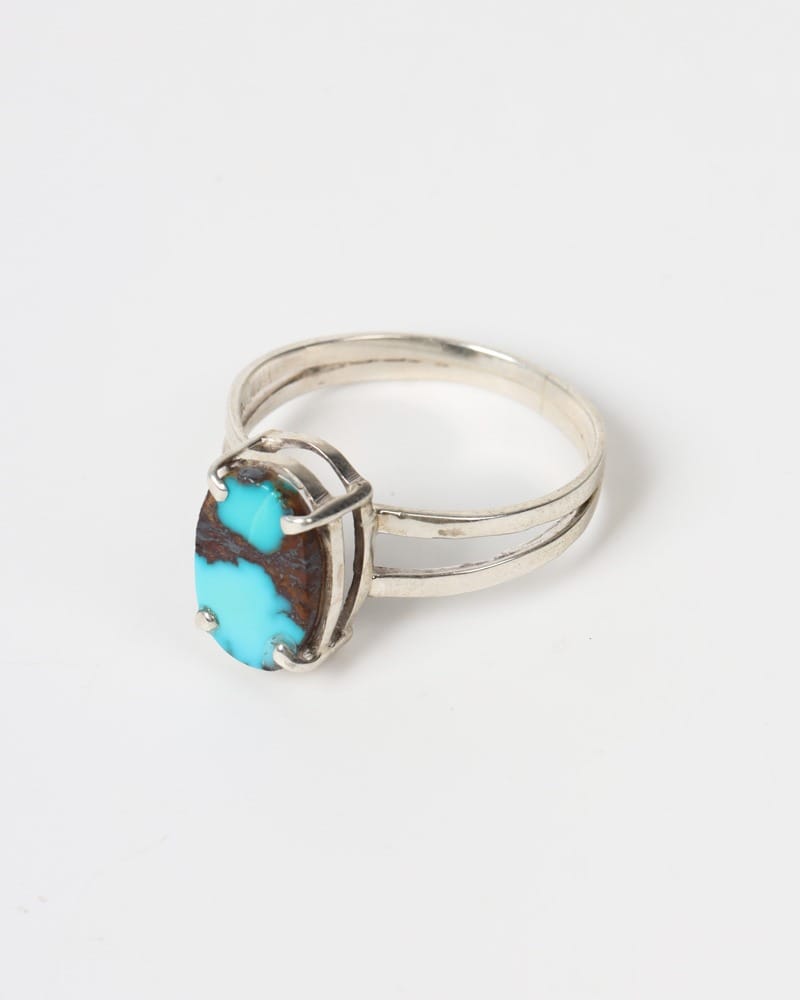 Feeroza Sky Blue Turquoise Silver Ring 3