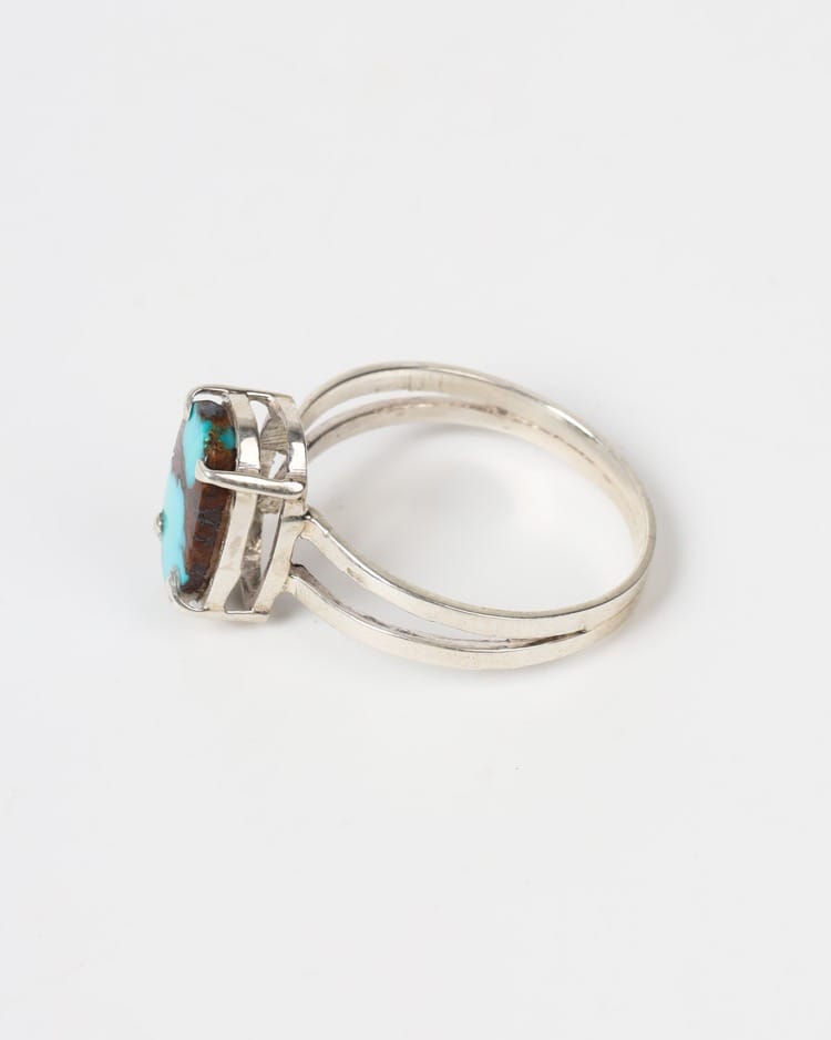 Feeroza Sky Blue Turquoise Silver Ring 4