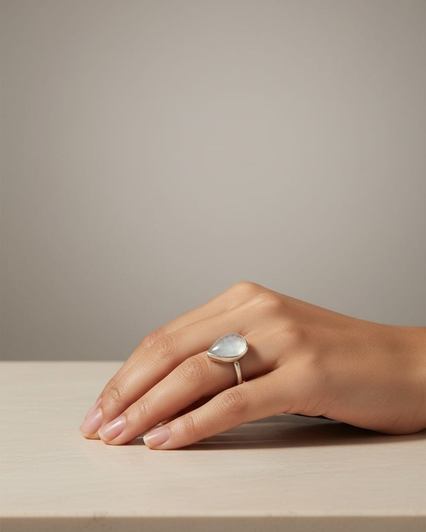 Ocean Aqua Silver Ring 7