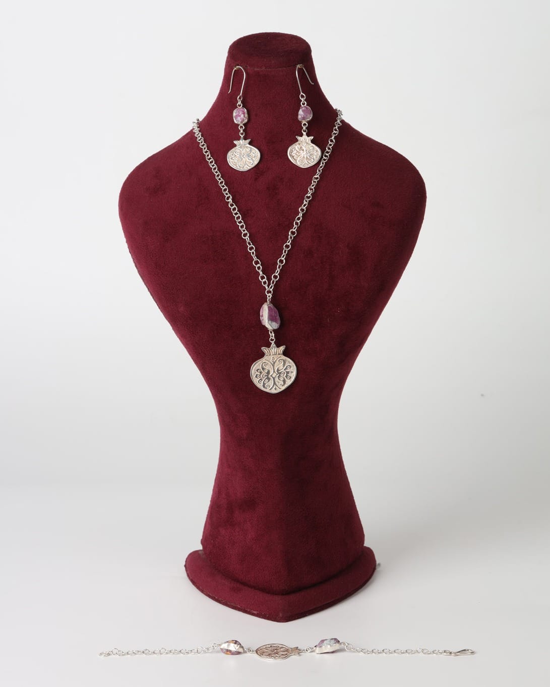 Ruby Silver Jewelry Set 1