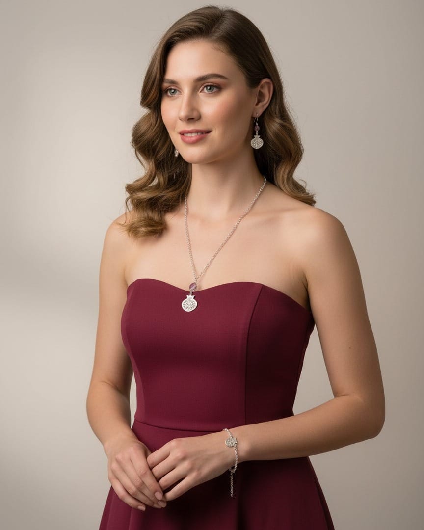 Ruby Silver Jewelry Set 2