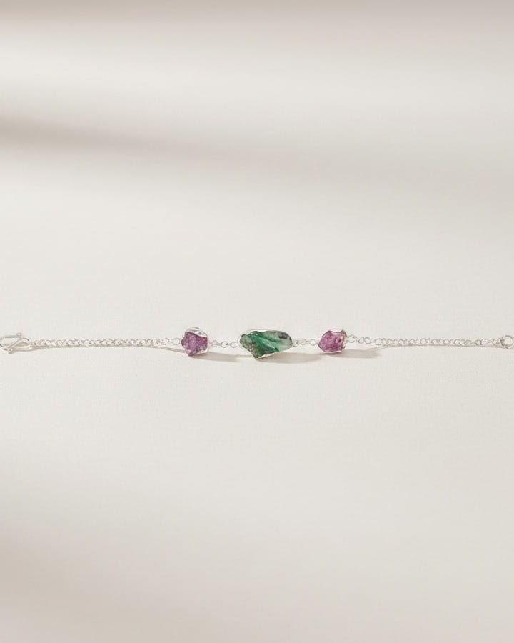 Ruby Emerald Raw Stone Bracelet 2