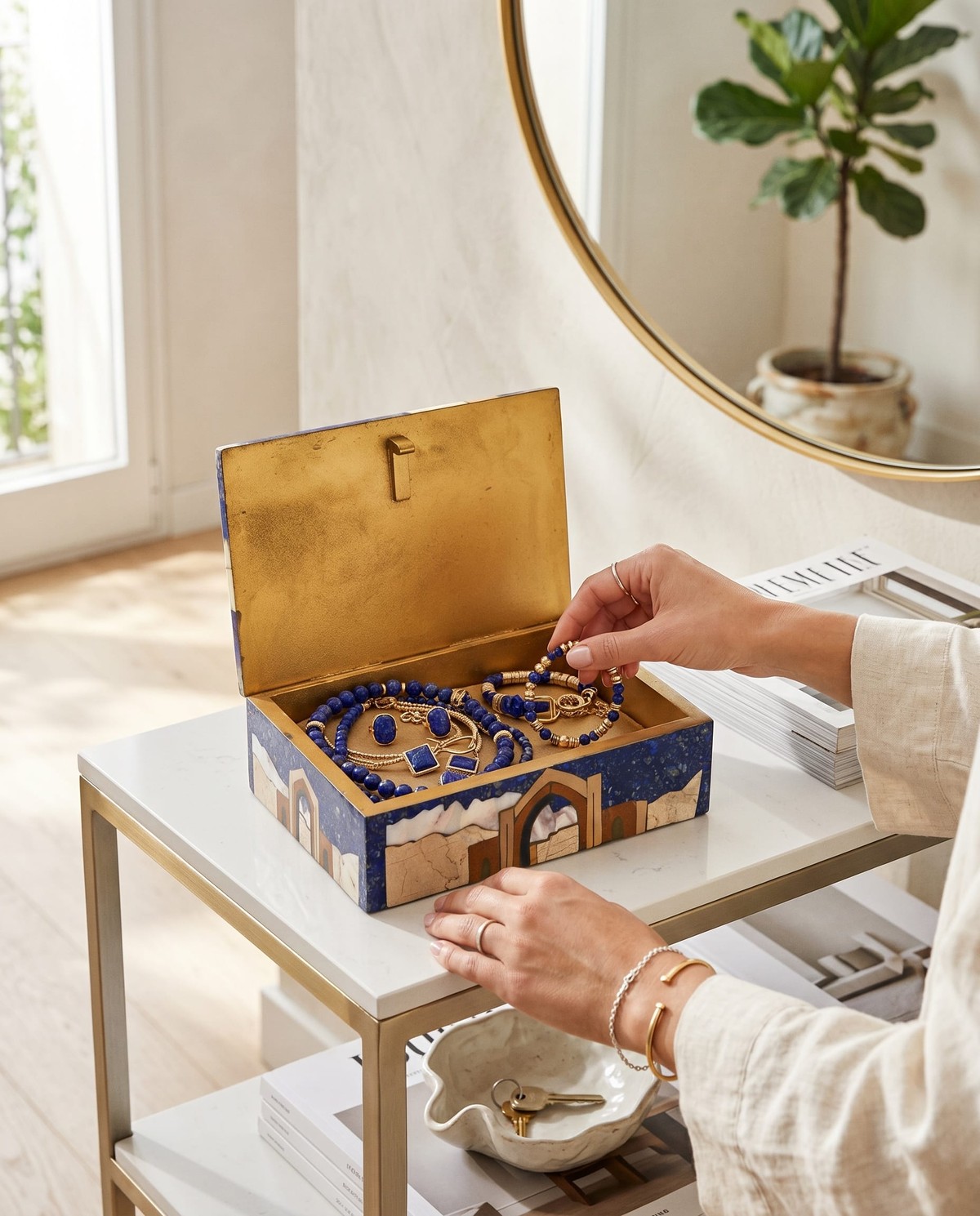 Afghan Landscape Jewelry Box Lapis 7