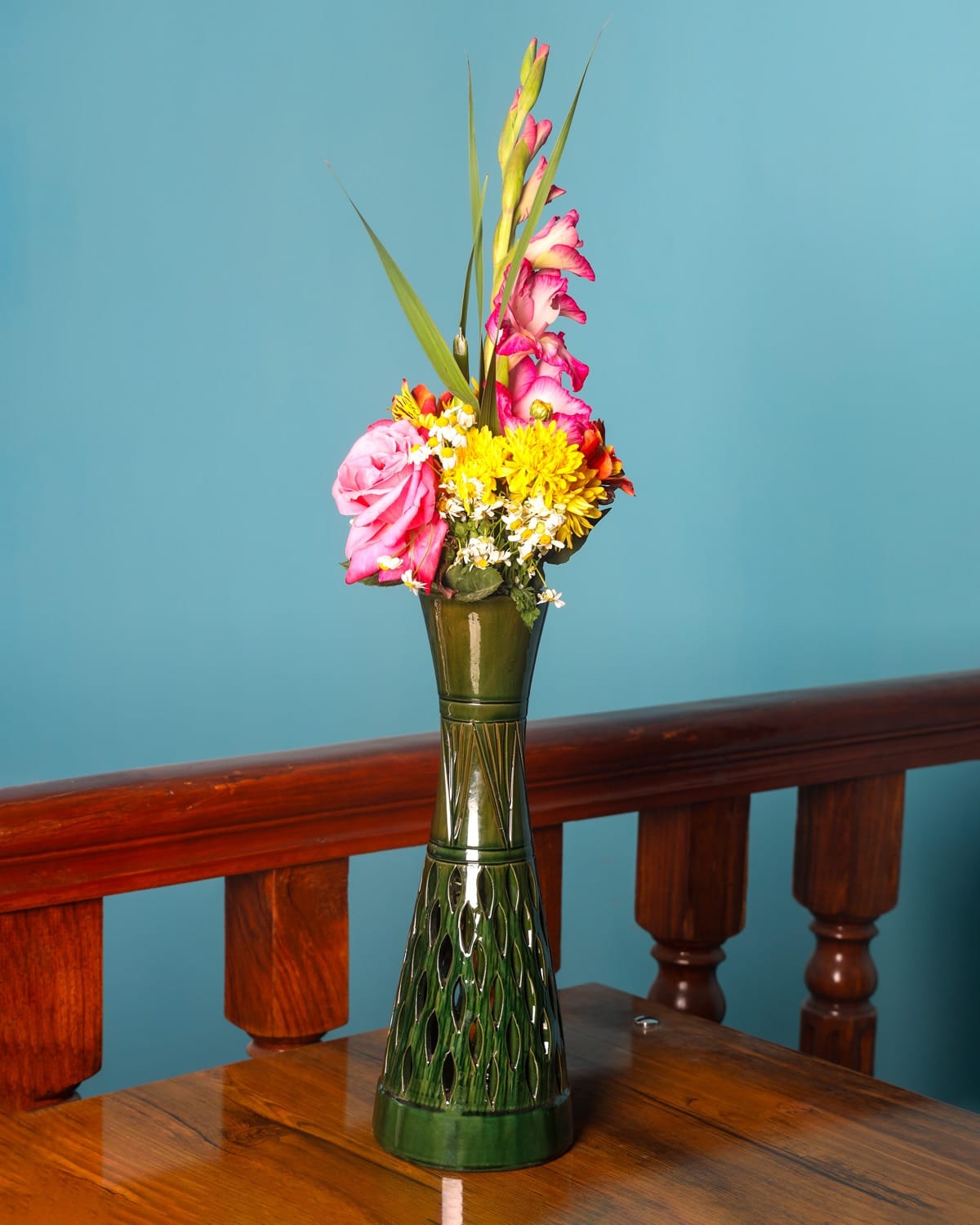 Green Ceramic Flower Vase 4