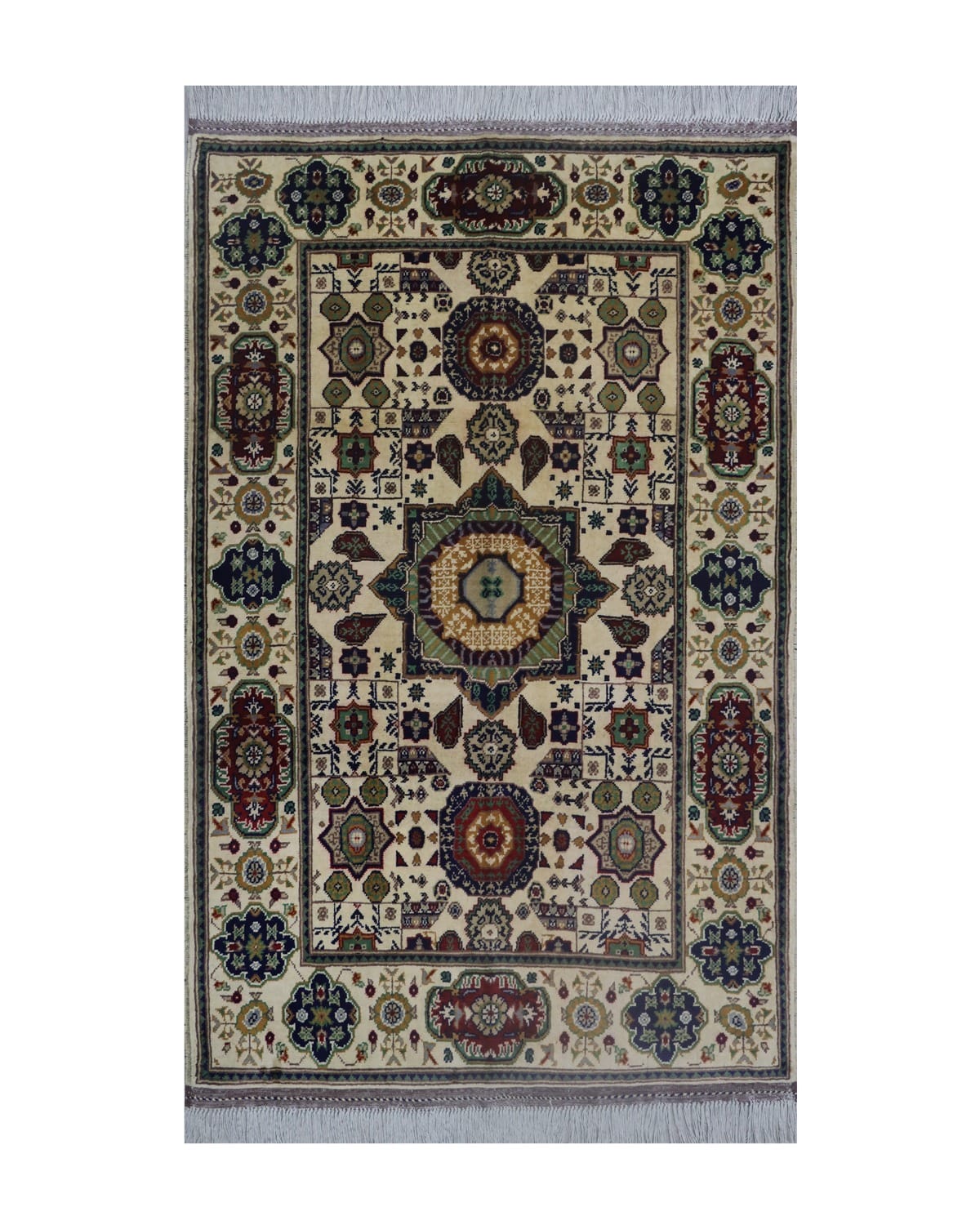 Turkmen Momlok Handwoven Wool Rug – 1x1.5 m 2
