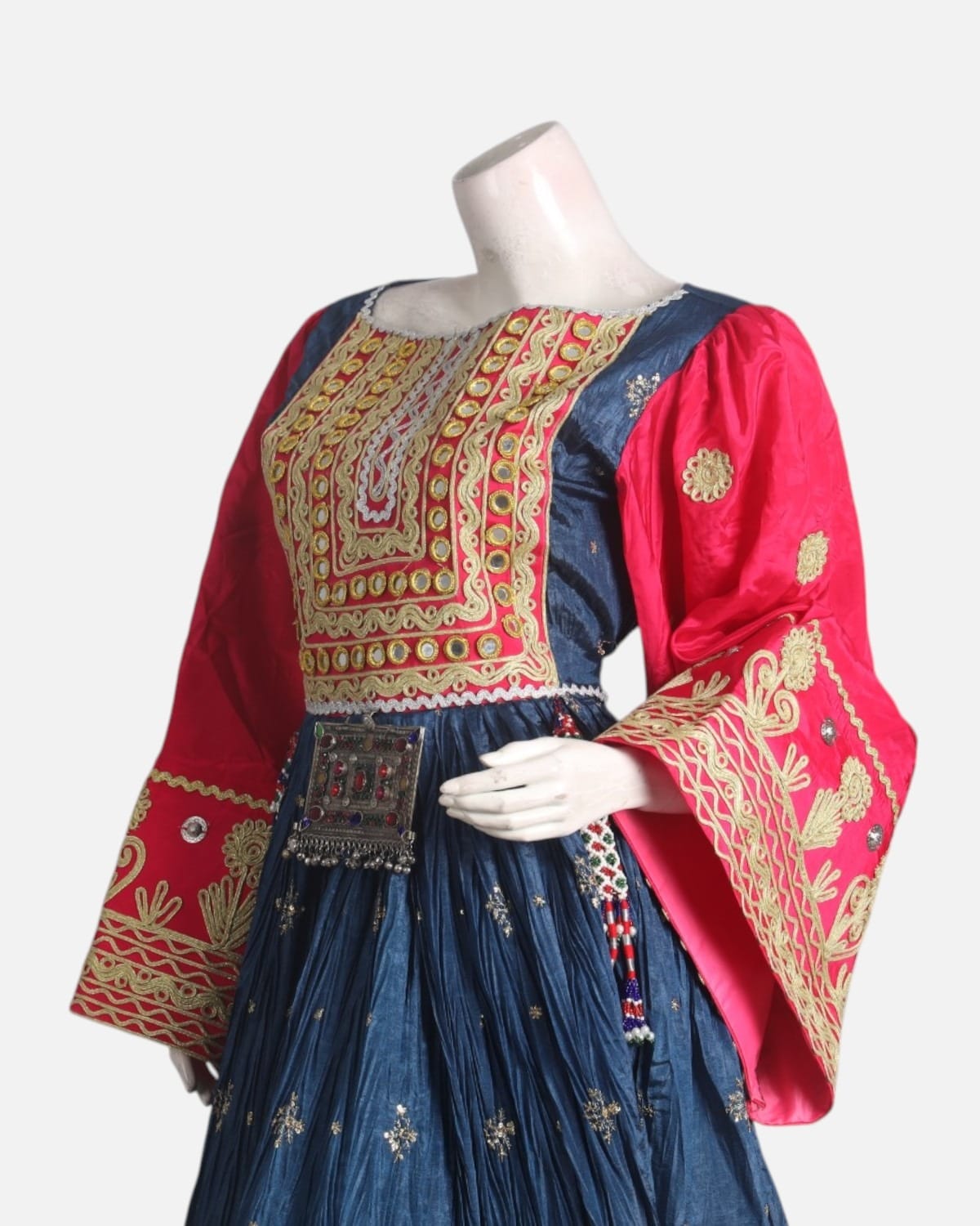 Mustard Gold & Crimson Afghan Dress 3