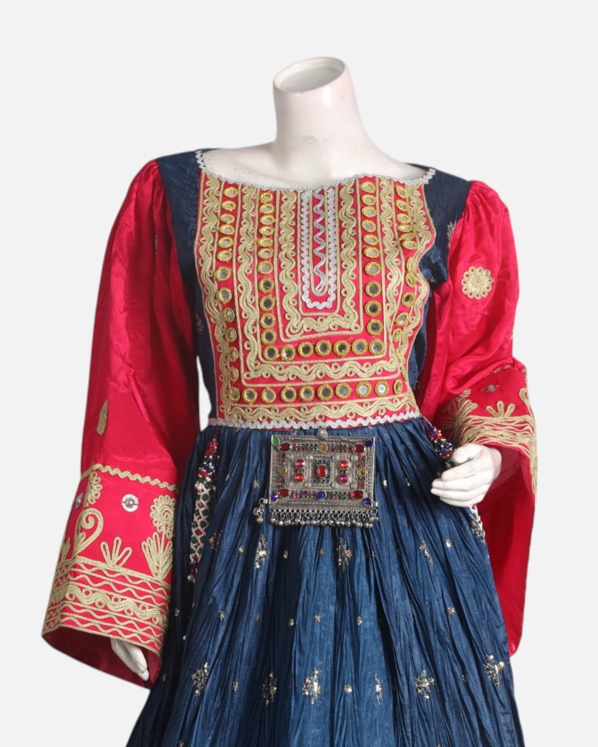 Mustard Gold & Crimson Afghan Dress 4