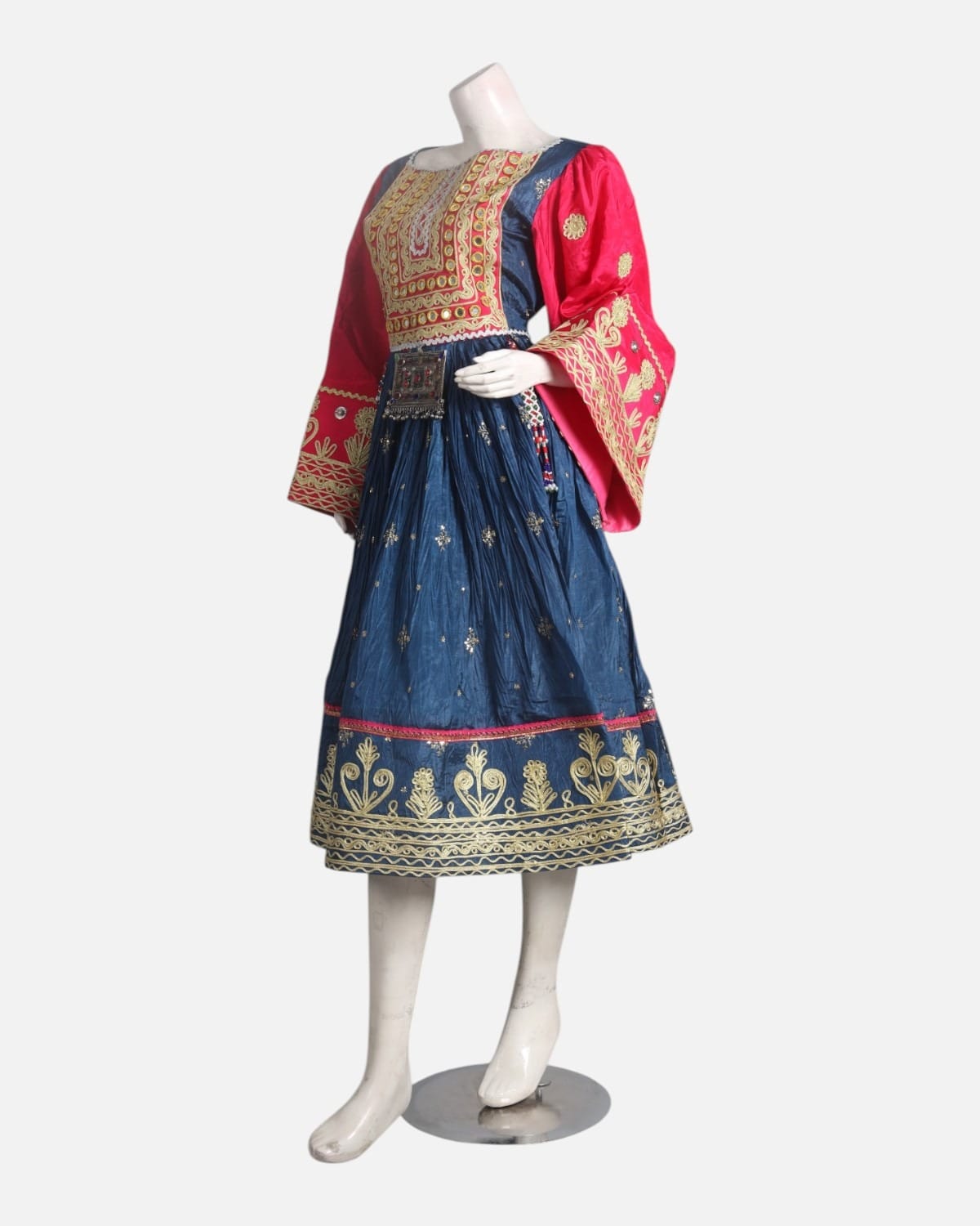 Mustard Gold & Crimson Afghan Dress 6