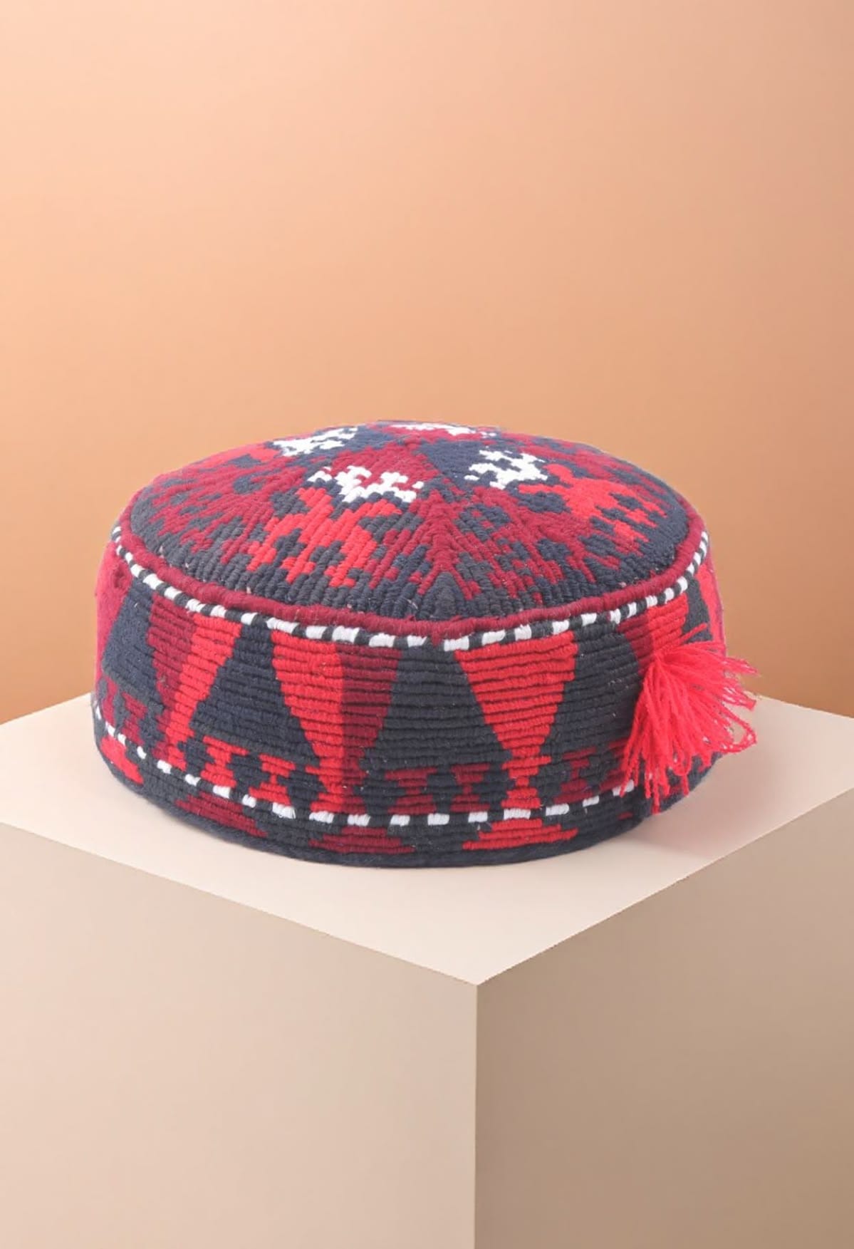 Mazari Embroidered Afghan Hat | Cross-Stitch Party Wear Hat 4