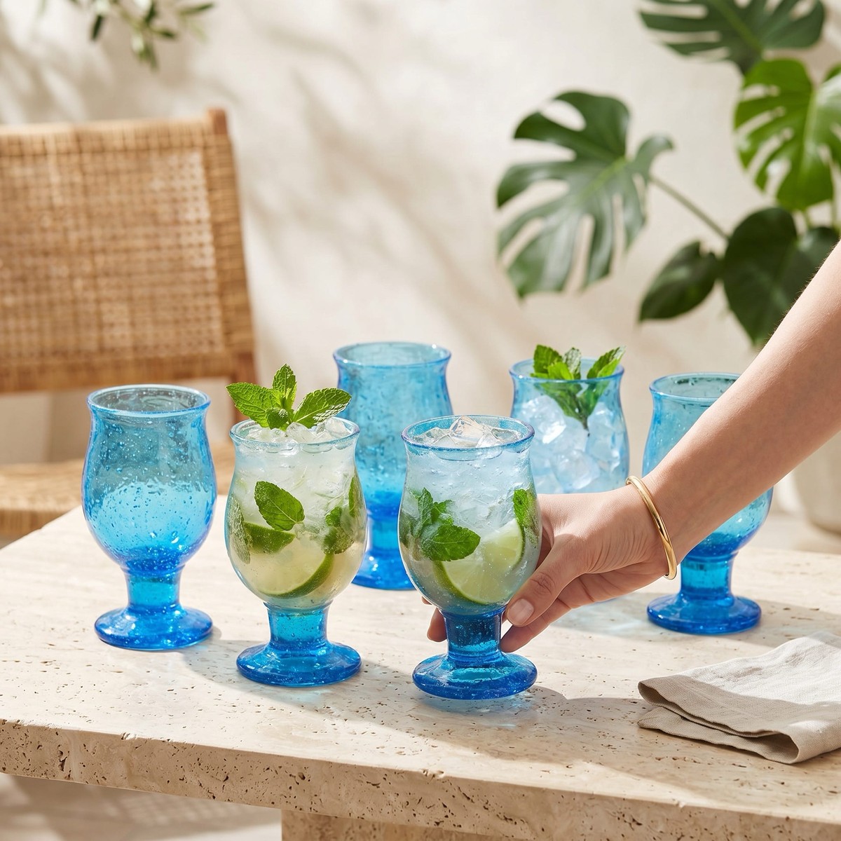 Sky Blue Glass Set 6 Pieces 4
