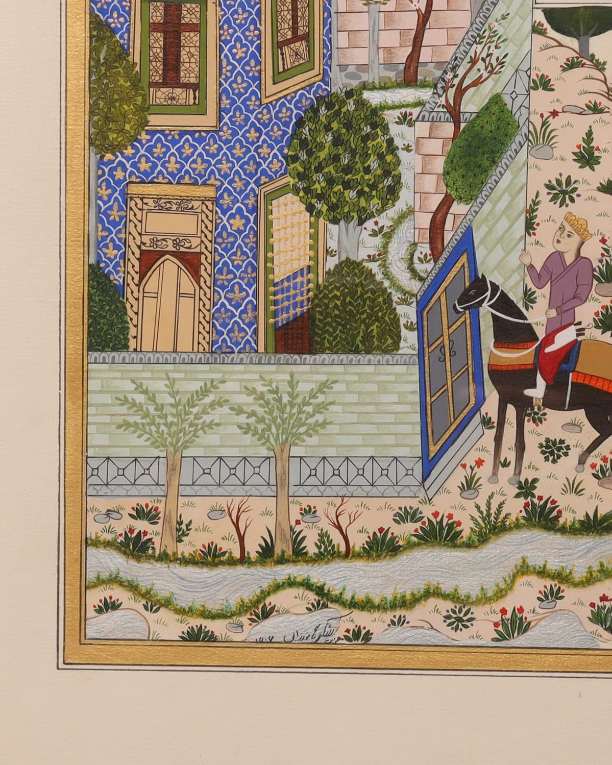 Khosrow Entering Shirin’s Palace Miniature Painting 3