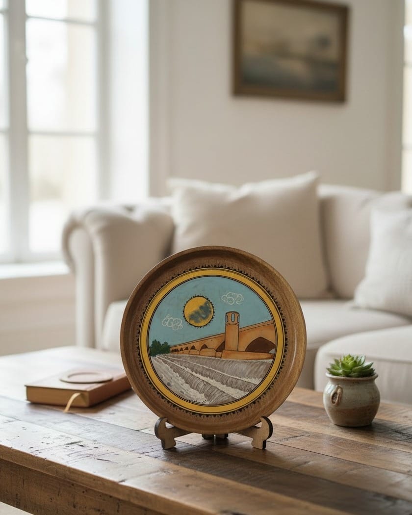Herat Malan Bridge Wood Plate Painting Set 2