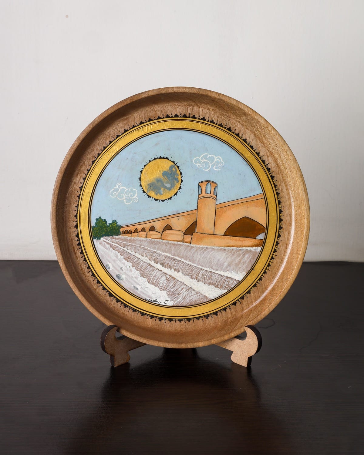 Herat Malan Bridge Wood Plate Painting Set 5