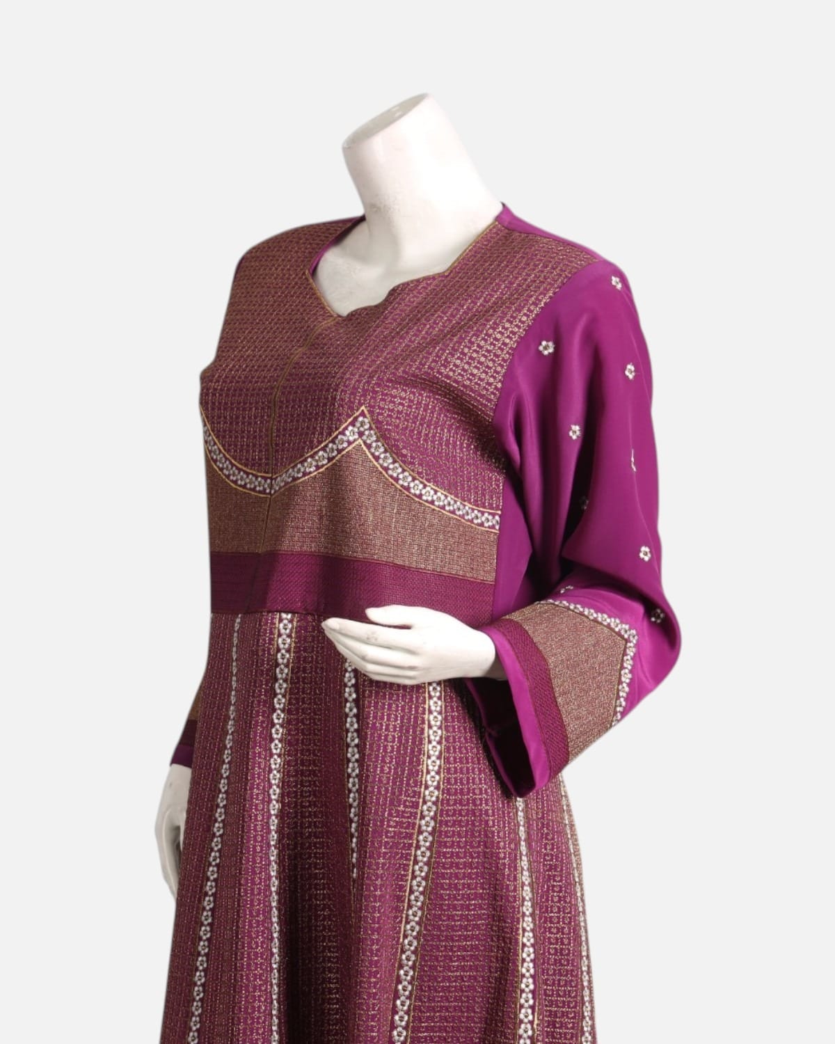 Red Afghan Gand Dress with Gold & Silver Embroidery 3