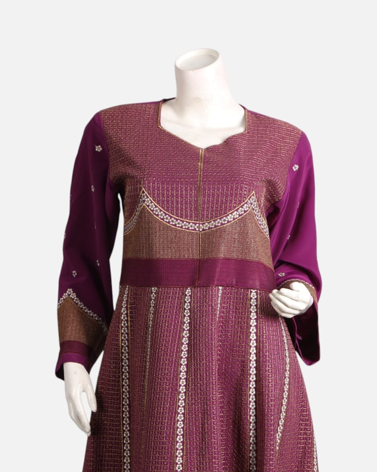 Red Afghan Gand Dress with Gold & Silver Embroidery 5