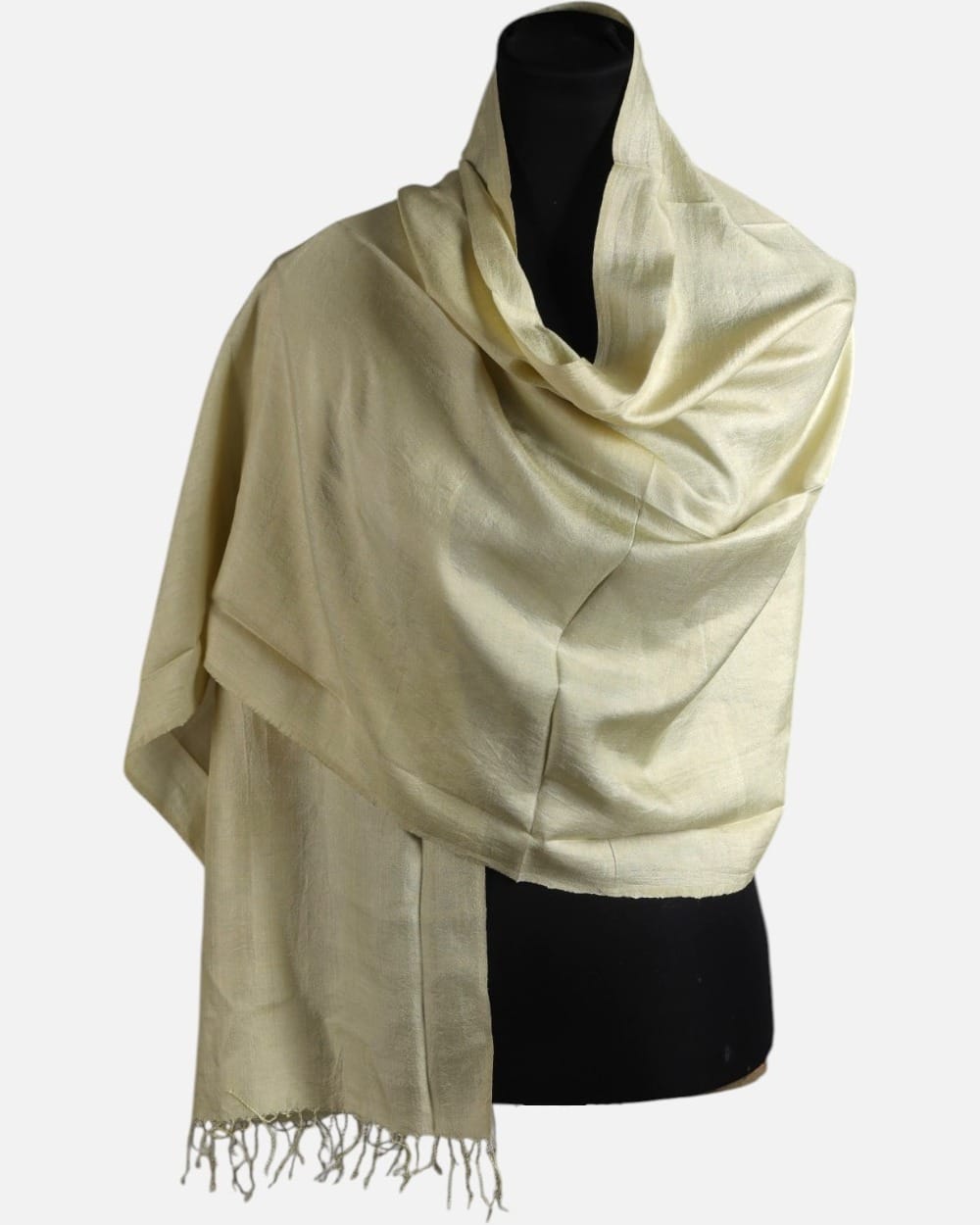 Champagne Ivory Pure Silk Shawl 1