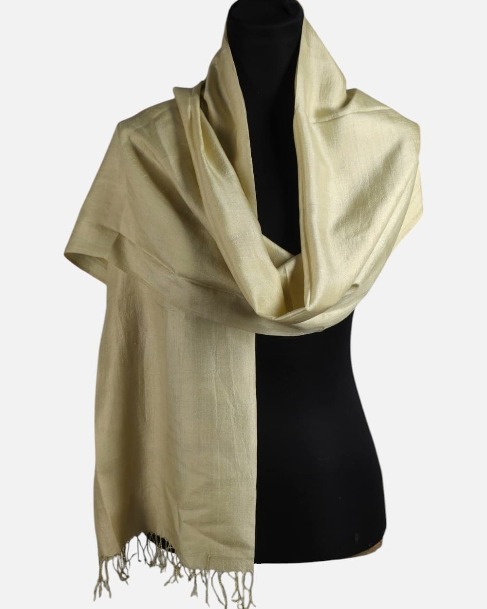 Champagne Ivory Pure Silk Shawl 2