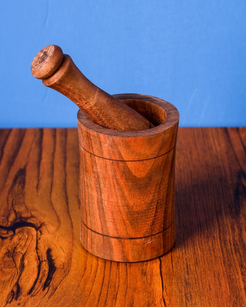 Handcrafted Wooden Mini Mortar & Pestle–Herati Style 6