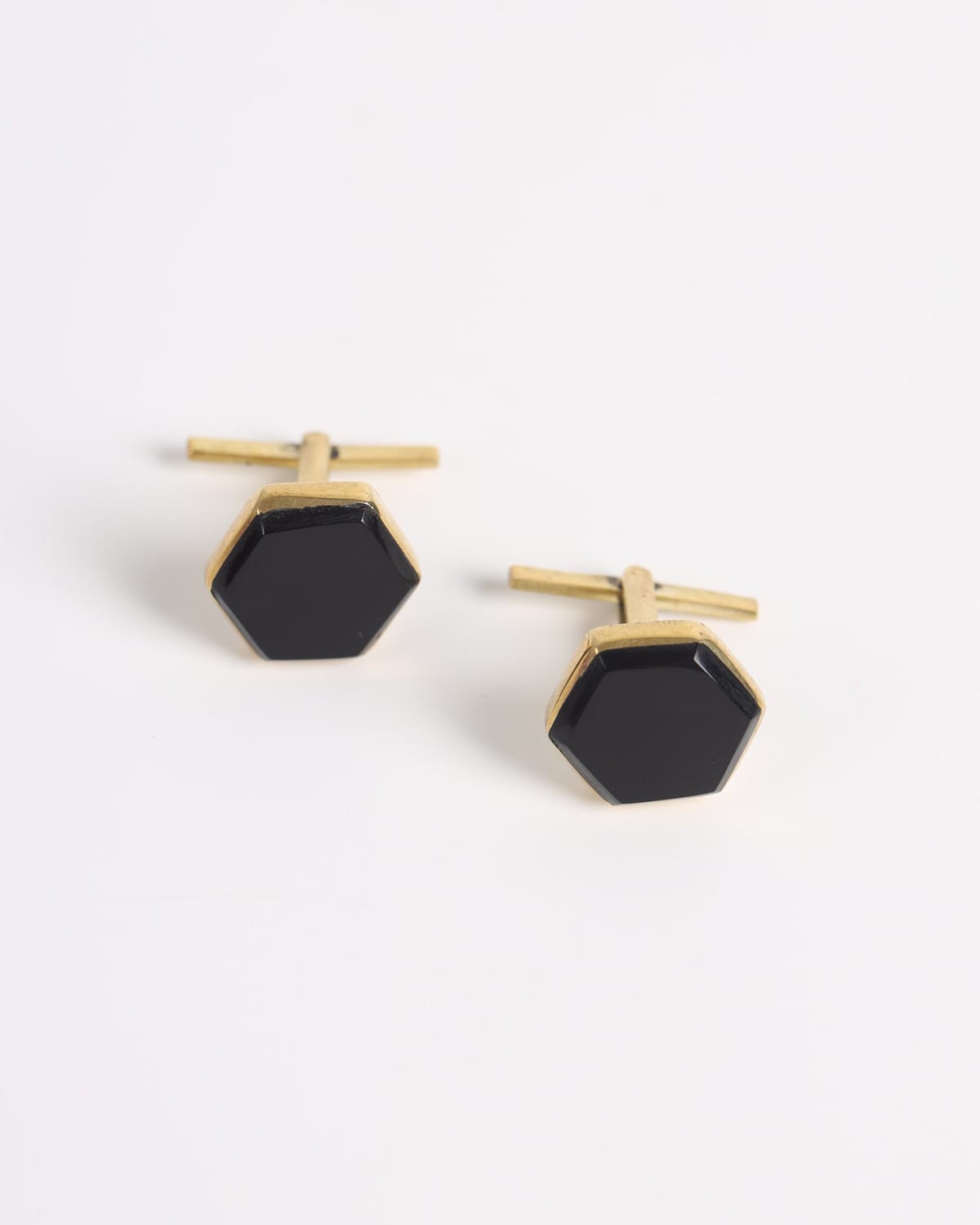 Black Agate Hexagonal Silver Cufflinks 4