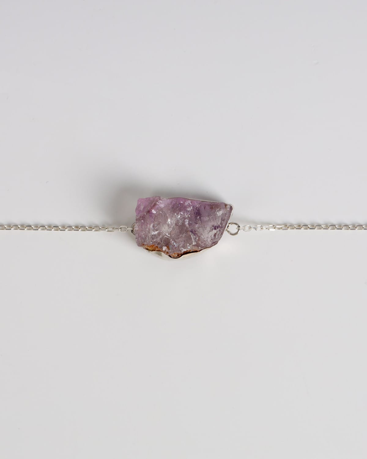 Light Purple Raw Amethyst Silver Bracelet 3