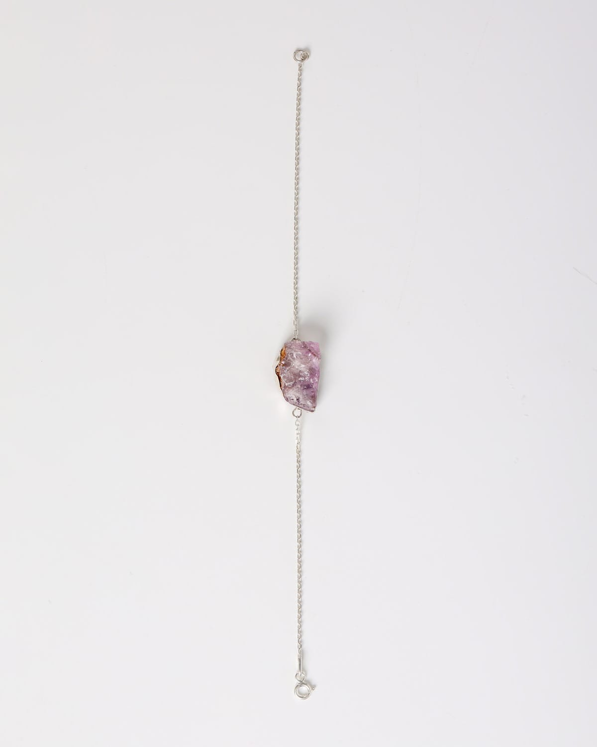 Light Purple Raw Amethyst Silver Bracelet 4