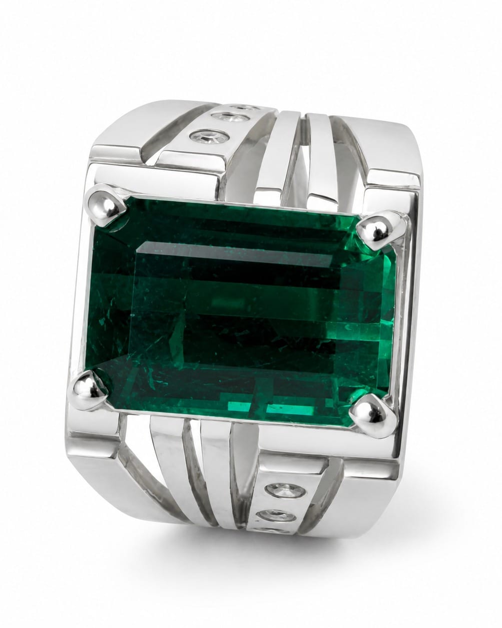 Natural Sky Blue Tourmaline Men's Ring Handmade 4