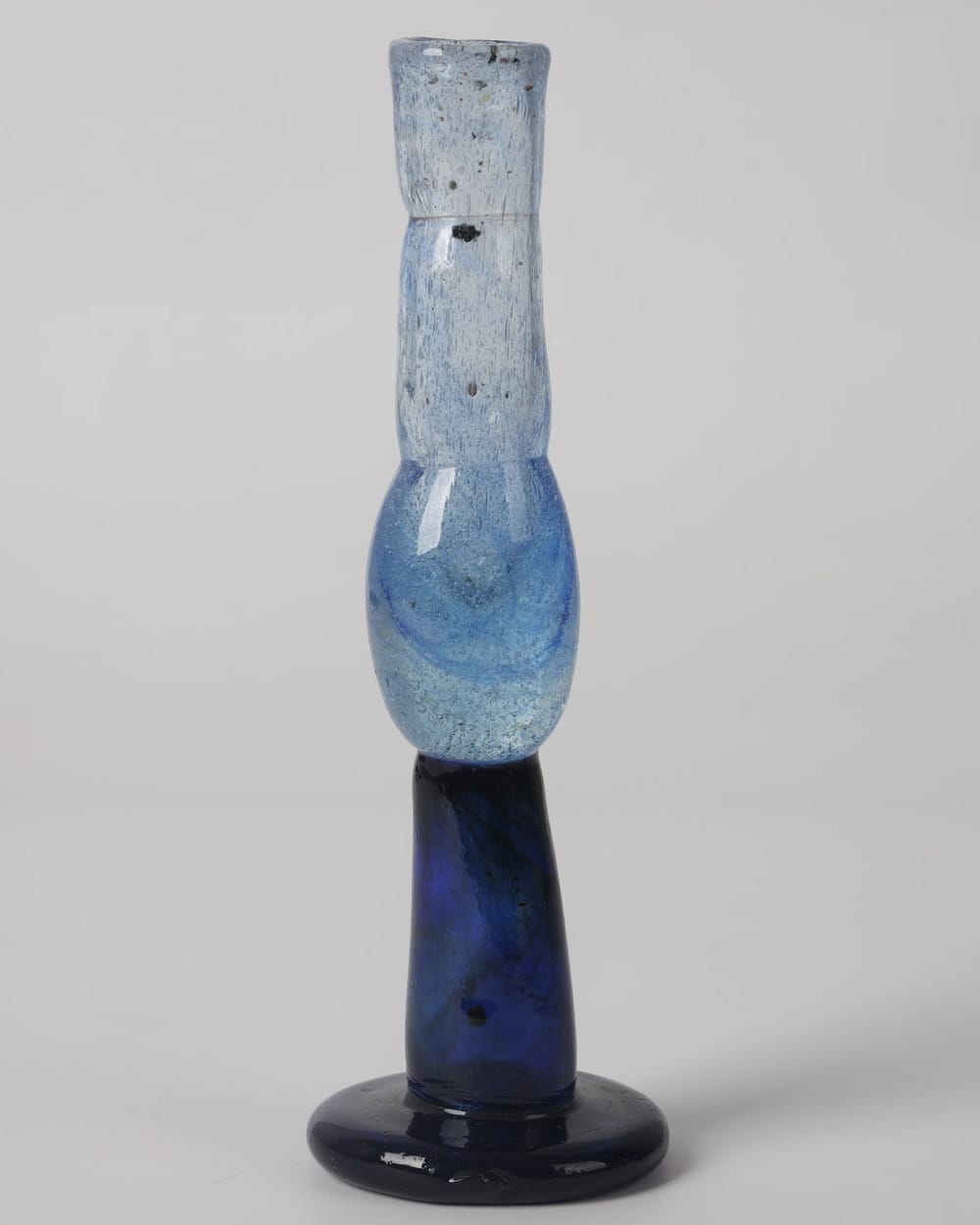 Blue Glass Candle Holder 1