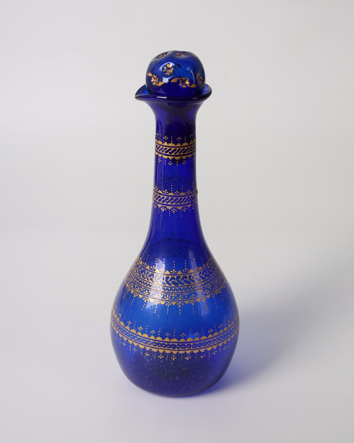 Blue Glass Decanter & Goblet Set 7 Pieces 2