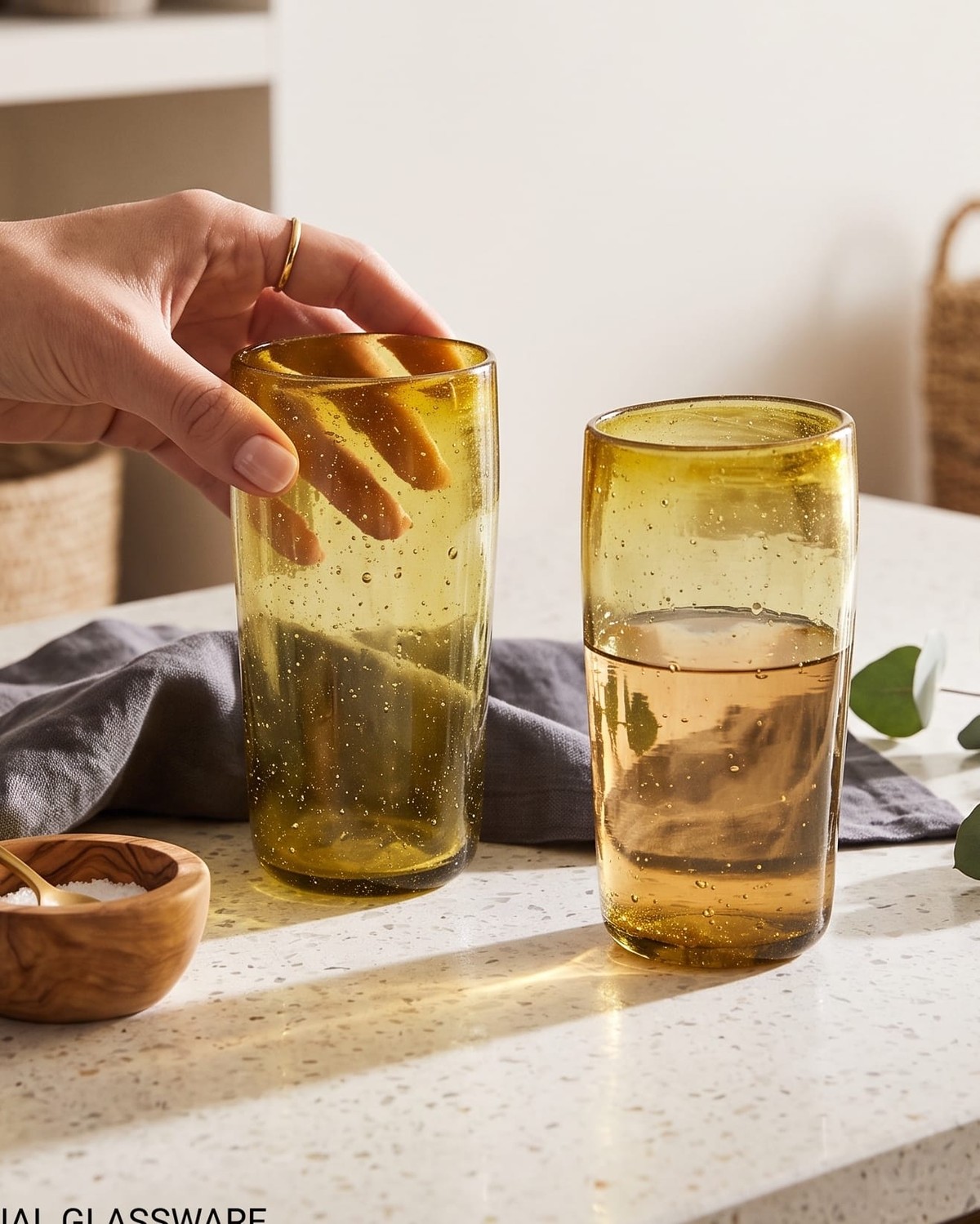 Golden Amber Glass Tumbler 7